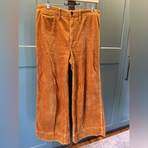 Madewell Emmett Wide-Leg Orange Corduroy Pants Size 27T
